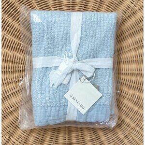 NEW Serena & Lily Almonte Standard Pillow Sham-Blue Chambray/White